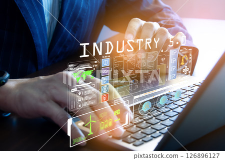 The concept of using artificial intelligence to control the system, industry using artificial intelligence,industry 5.0 126896127