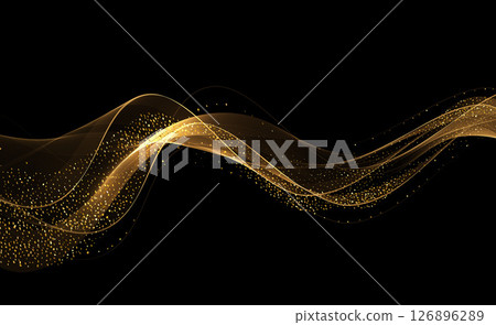 Abstract shiny color gold wave design element Abstract shiny color gold wave design element 126896289