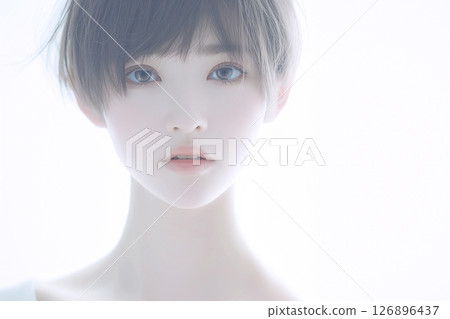 人工智慧生成的適合短髮的美女圖片 126896437