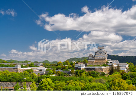 《兵庫縣》姬路城：初夏的綠色季節 126897075