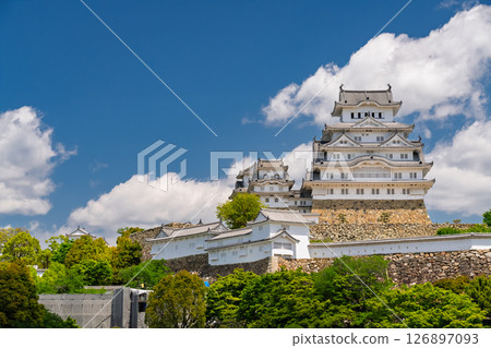 《兵庫縣》姬路城：初夏的綠色季節 126897093