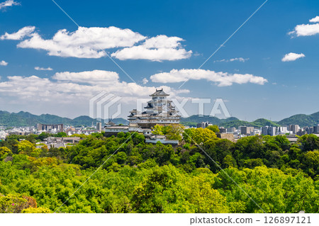 《兵庫縣》姬路城：初夏的綠色季節 126897121