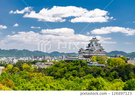 《兵庫縣》姬路城：初夏的綠色季節 126897123