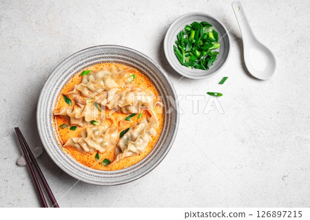 Thai Coconut Curry Dumpling Soup Thai Coconut Curry Dumpling Soup 126897215