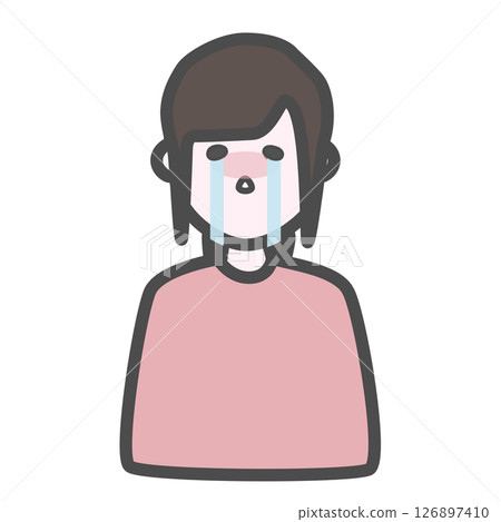 一名女子哭得眼睛都腫了 126897410