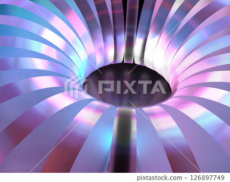 Abstract 3D illustration of crystal glass arranged in a circle Abstract 3D illustration of crystal glass arranged in a circle 126897749