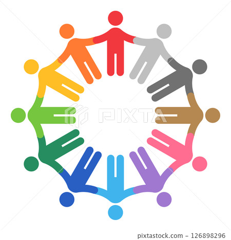 Circle of people holding hands Circle of people holding hands 126898296