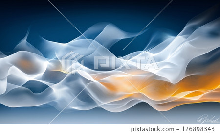 Abstract waveforms in blue and orange Abstract waveforms in blue and orange 126898343