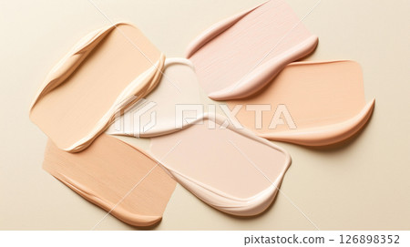 Abstract composition of neutral toned paint strokes on light background Abstract composition of neutral toned paint strokes on light background 126898352