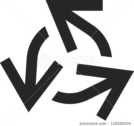 Circular arrows rotating in a clockwise direction, illustrating a seamless representation of continuous motion, cycles, and ongoing processes within a dynamic flow 126898504