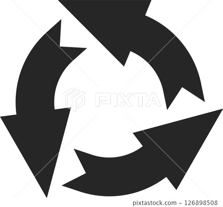 Circular economy concept with three rotating arrows forming a continuous cycle, symbolizing resource efficiency, waste reduction, and sustainable development Circular economy concept with three rotating arrows forming a continuous cycle, symbolizing resource efficiency, waste reduction, and sustainable development 126898508