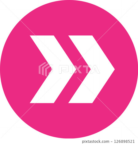 Double white arrows pointing right, featuring a... - Stock Illustration ...
