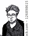 Male glasses illustration black and white 126898615