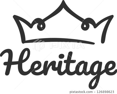 Simple yet elegant line art depicts a crown, representing heritage, legacy, and historical significance, suitable for various design applications 126898623