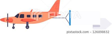 Small passenger airplane approaching the docking system, preparing for passenger boarding. Capturing the essence of the travel and tourism industry, highlighting air travel concepts 126898632