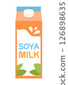 Soya milk packaging cartoon flat illustration. Vector illustration 126898635