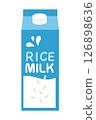 Rice milk carton package in cartoon flat style. Alternative milk. Vector illustration 126898636