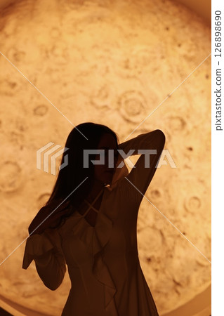 A Striking Silhouette Set Against a Beautiful Celestial Cosmic Background in Space Art A Striking Silhouette Set Against a Beautiful Celestial Cosmic Background in Space Art 126898690