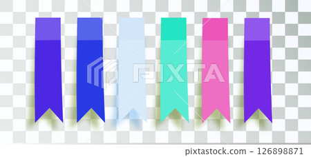 Post note stickers on transparent background. color sticky tapes with shadow template. Vector 126898871