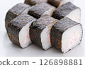 Japanese food restaurant, sushi maki gunkan roll plate or platter set. Sushi set and composition 126898881