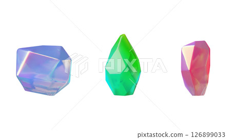 Diamond 3D vector set, realistic colorful gem stone with pearl shine and sparkle effect, render dazzling crystal jewelry Diamond 3D vector set, realistic colorful gem stone with pearl shine and sparkle effect, render dazzling crystal jewelry 126899033