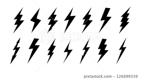 Install Lightning. Flat style vector . Lightning bolt Lightning flash icon set. Vector Install Lightning. Flat style vector . Lightning bolt Lightning flash icon set. Vector 126899339