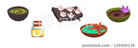 Spa and Aromatherapy Object and Accessory Vector Set Spa and Aromatherapy Object and Accessory Vector Set 126900139