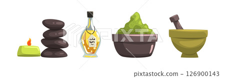 Spa and Aromatherapy Object and Accessory Vector Set Spa and Aromatherapy Object and Accessory Vector Set 126900143