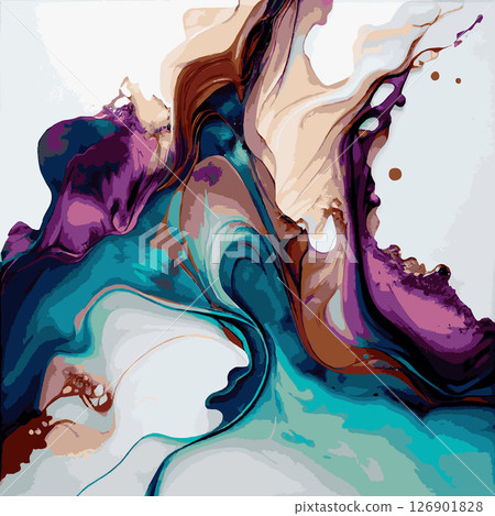 Marble texture design, colorful multicolored marble surface, curved lines, bright abstract design background - Vector Marble texture design, colorful multicolored marble surface, curved lines, bright abstract design background - Vector 126901828