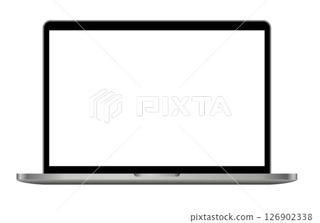 Mockup of a monitor. Silver laptop. Computer display with an empty screen isolated on transparent background 126902338