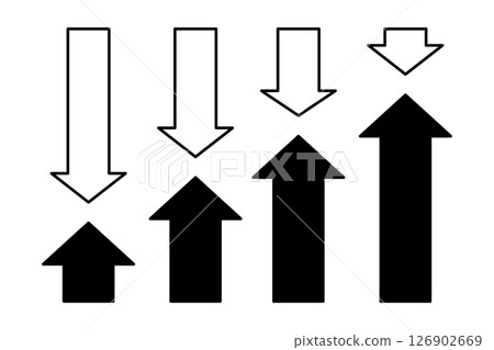 Arrow icon set of different lengths 126902669