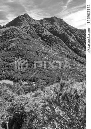 Gongendake of Yatsugatake seen from Mt. Amigasa in Yamanashi Prefecture Gongendake of Yatsugatake seen from Mt. Amigasa in Yamanashi Prefecture 126903181