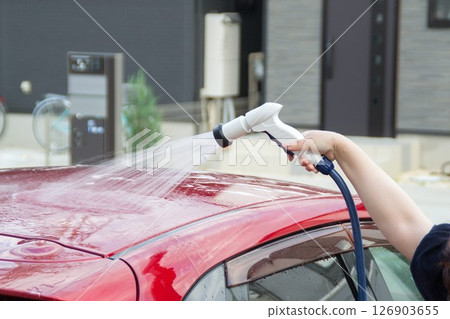 Shower car wash Home parking lot 126903655