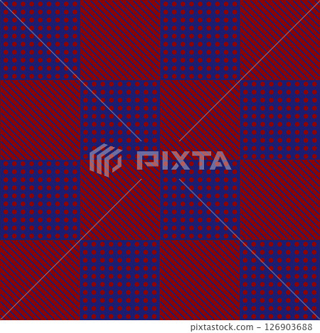Checkered geometric seamless pattern, blue and red squares Checkered geometric seamless pattern, blue and red squares 126903688