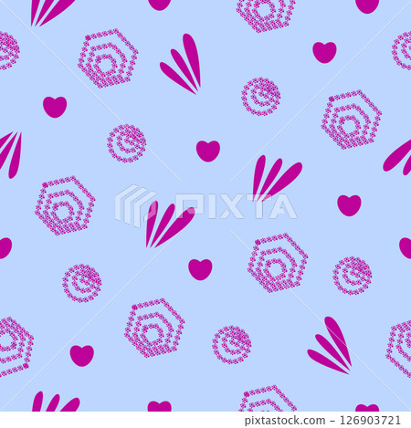 Cute contrast seamless pattern in scarlet and blue colors 126903721