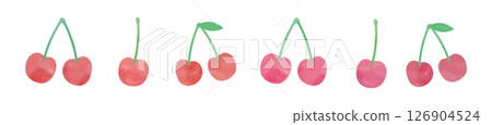 Watercolor style cherry illustration set vector 126904524