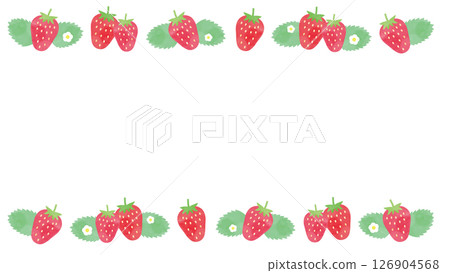 Strawberry frame watercolor vector top and bottom Strawberry frame watercolor vector top and bottom 126904568
