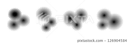半色調抽象圓圈形狀素材向量 126904584