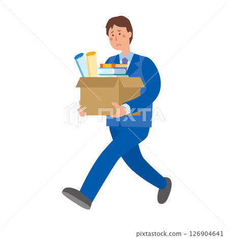 Male office worker walking with luggage 126904641