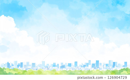 新鮮開放的城市景觀插畫 126904729