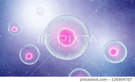 卵子冷凍和乾細胞冷凍保存的3D圖示 細胞冷凍 醫療材料 126904787