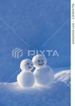 在一個多雪的領域的一個雪人 在一個多雪的領域的一個雪人 126904796