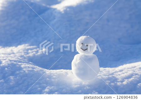 A snowman on a snowy field A snowman on a snowy field 126904836
