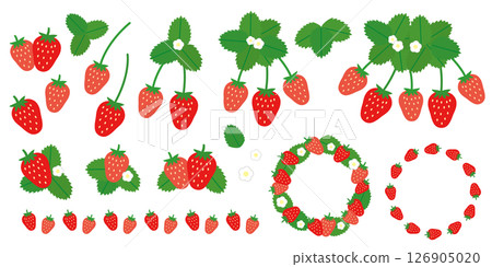 Strawberry illustration vector set Strawberry illustration vector set 126905020