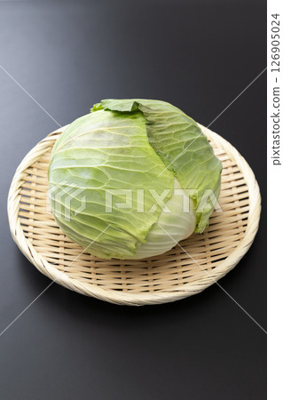 cabbage on black background cabbage on black background 126905024
