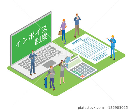 Invoice system character illustration and people Invoice system character illustration and people 126905025