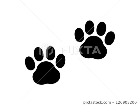 Cat footprint icon vector black 126905200