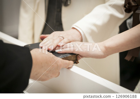 新娘進入婚禮廳維爾京路的圖像素材 126906188