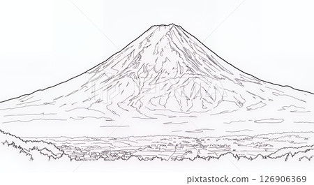 著色書富士山風景 著色書富士山風景 126906369
