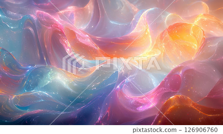 Shiny iridescent liquid texture background 126906760